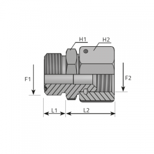 Adapter male ORFS – female JIC. (AMO..FGJ)